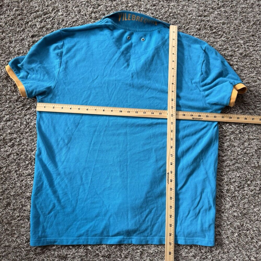 Vilebrequin Polo Shirt Mens 2XL Blue Regular Fit Pique Cotton Turtle Logo Preppy - Picture 8 of 9